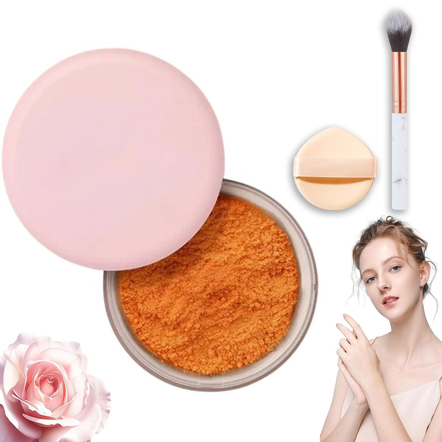 LXURY Luminance Milano Pink Powder, Blurring Setting Powder Ultra